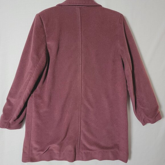 Veloura By Item House Womens Fleece Coat Sz 12 Button Front Lined Plum VTG USA - Picture 3 of 11